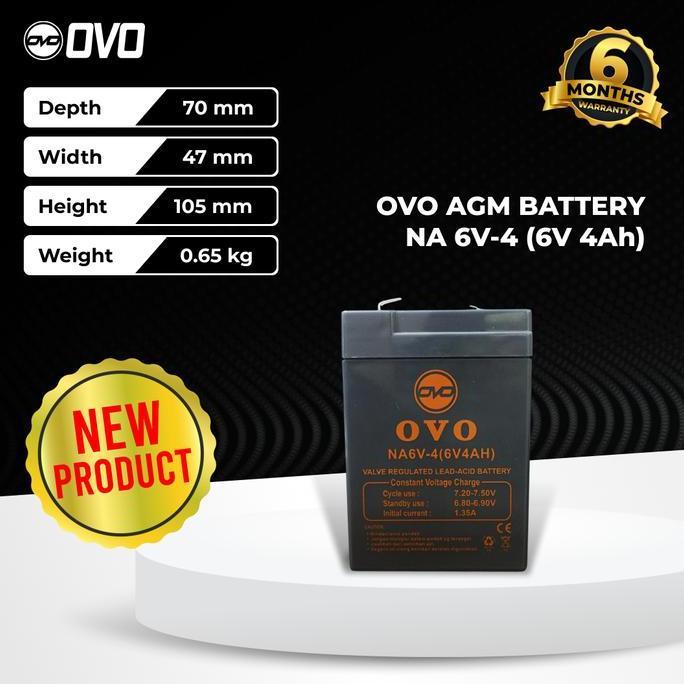 Aki Ovo 6V 4Ah Battery 6V 4Ah Baterai Best Quality