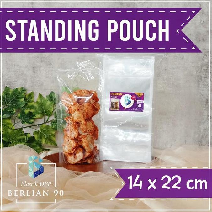 Bebasaja- ( 1 Pack ) Plastik Standing Pouch 14X22 Cm / Plastik Klip Zipper / Plastik Snack