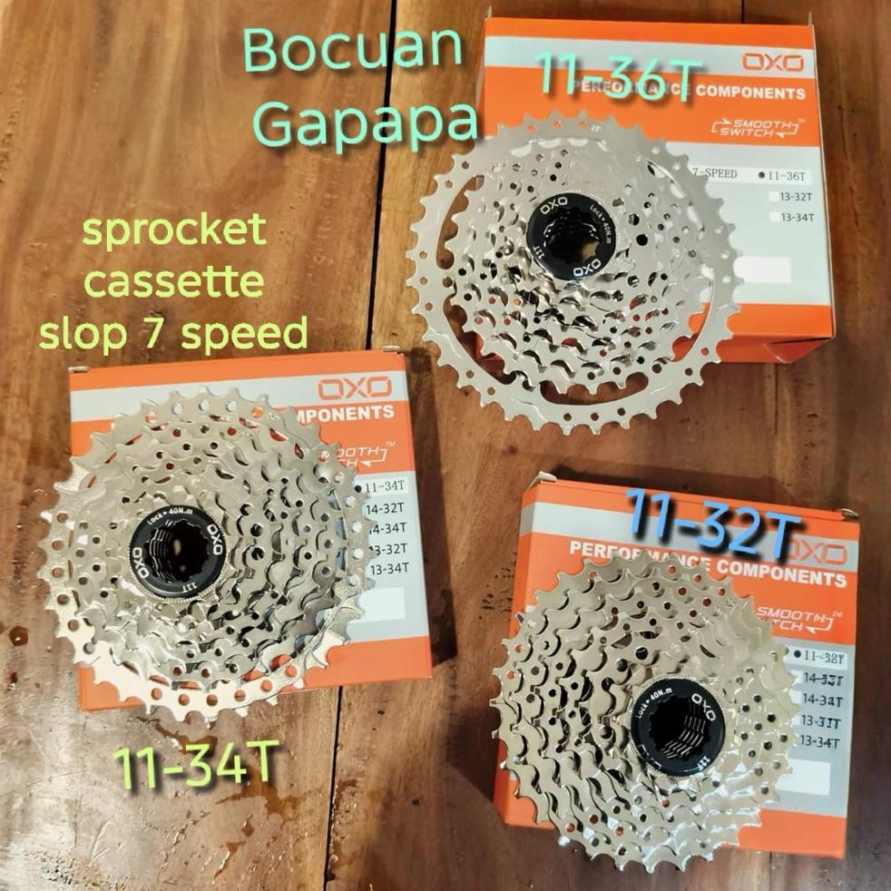 Sprocket 7 Speed Cassette Slop Oxo 11-32T 34T 36T Termurah