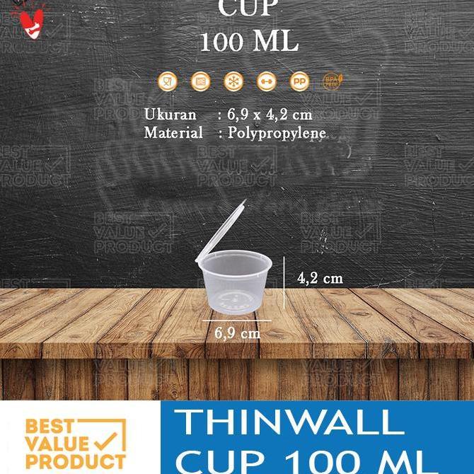 Bebasaja- Thinwall Sauce Cup 100 Ml Bahan Pp Saos Sauce Puding