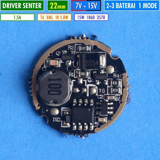 DRIVER LED 22MM 1.5A SENTER LED 2 BATERAI SWATT TAFF LED ULTRAFIRE POLICE 1 MODE IR OWL HAWK EYE DRI