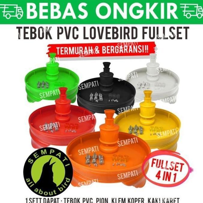 TEBOK LOVEBIRD PVC + PION + KLEM KOPER + KAKI KARET SANGKAR LB LBSET