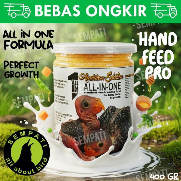 Hand Feeding Hf American Selection Ams All In One Hand Rearing 400gr Feed For Baby Bird Growth Parot
