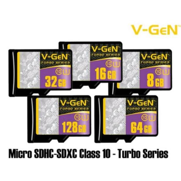 Micro SD V-gen Memory Card 8gb 16gb 32gb 64gb 128gb Class 10 Turbo Vgen Original Mmc Sdhc Tf NA Memo