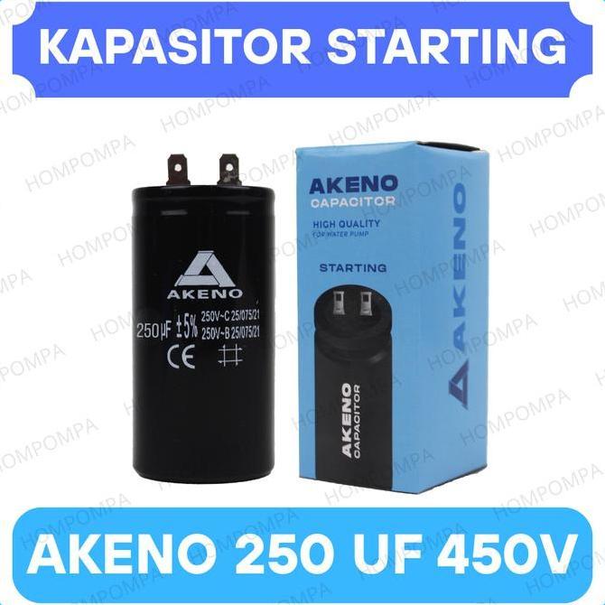 KAPASITOR STARTING 250 UF AKENO - START CAPACITOR 250UF 250V CD60 BARU