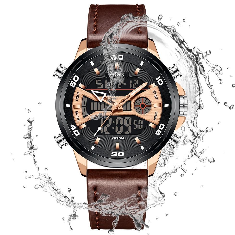 Promo Biden Jam Tangan Pria 1934 Olahraga Analog&Digital Anti Air Tali Kulit Jam Tangan Cowok Bercah