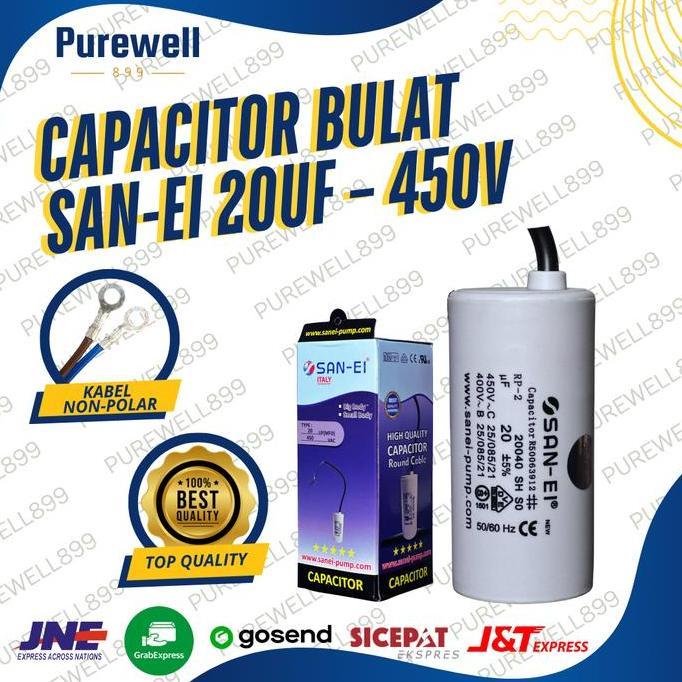KAPASITOR 20UF 450VOLT BULAT SAN-EI RUNNING KAPASITOR SANEI - KAPASITOR POMPA AIR 20 UF TERBATAS