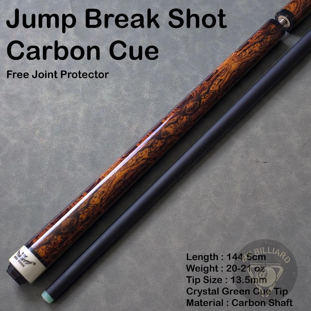 big promo jump break shot carbon cue stick billiard 13.5mm - stik loncat kibau billiar karbon