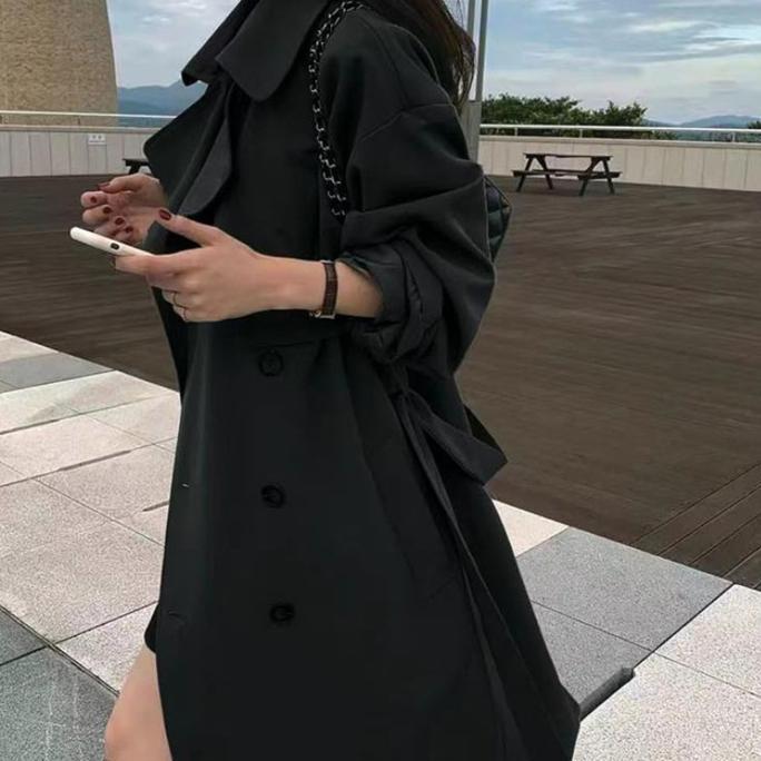 KEKINIAN Jaket Long Coat Oversize Cowo / Cewe Keren Long Coat Blazer Hangat Tebal Koreaan Style Pria