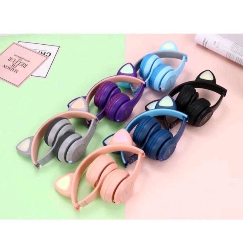 new deals headphone headset wireless bluetooth p47 m - cat ear mz 47