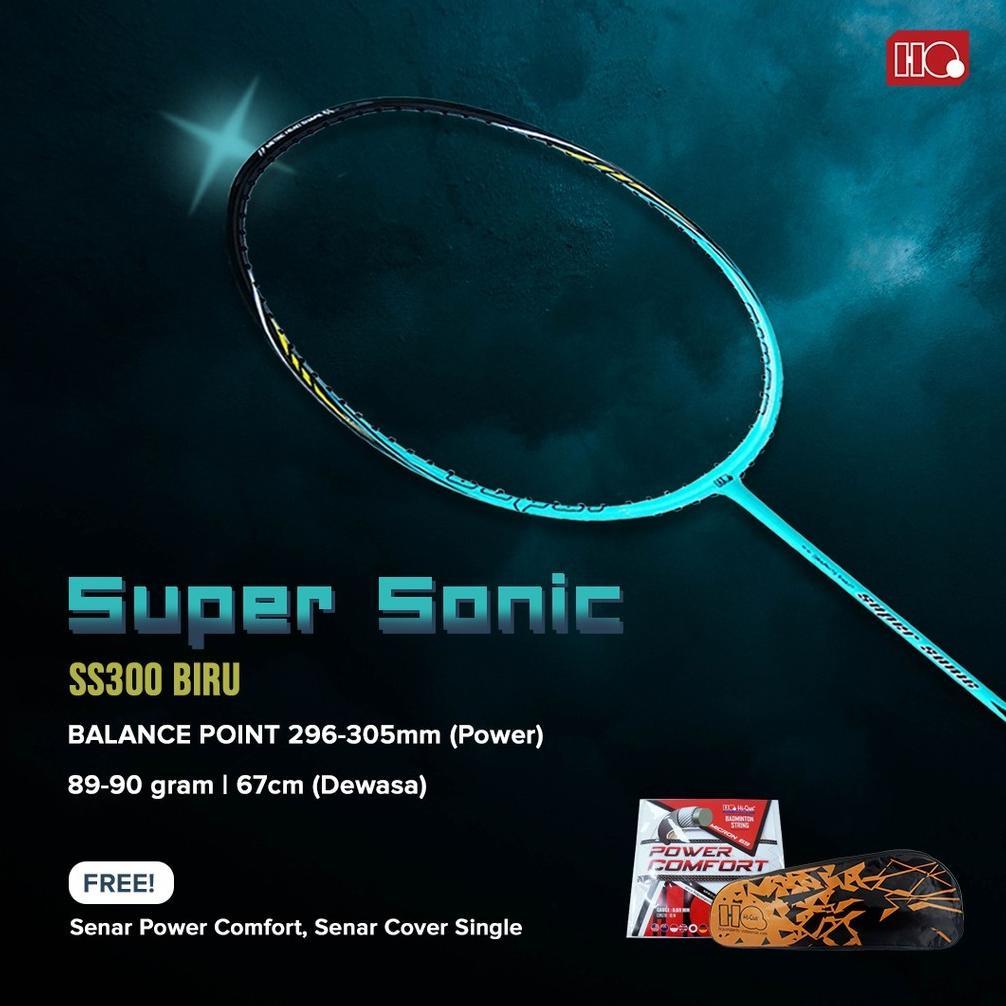 HOT DEALS HI-QUA RAKET BADMINTON BULUTANGKIS SUPER SONIC SENAR TERPASANG FULL SET SIAP PAKAI