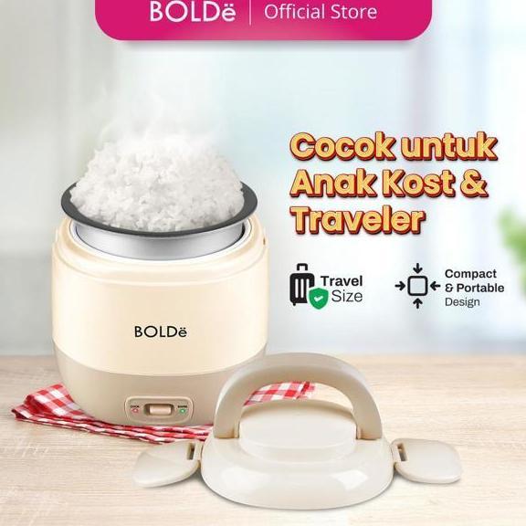 HOT DEALS BOLDe SUPER COOK MINI 0.3L Rice Cooker Portable Anti Lengket BPA Free Cocok MPASI Anak Kos