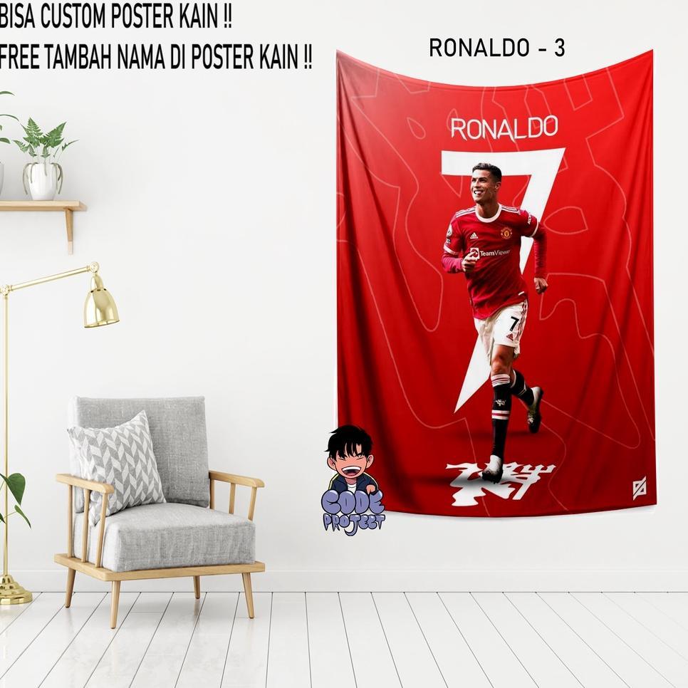 Poster Kain Cristiano Ronaldo - Ronaldo - Hiasan Dinding Cristiano Ronaldo - Hiasan Kamar Ronaldo - 