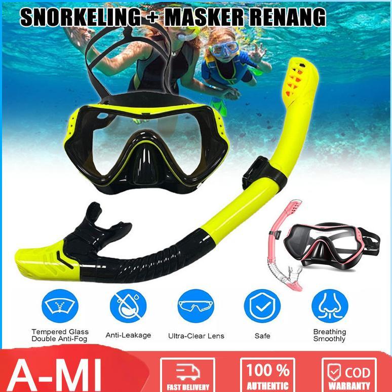Perlengkapan Snorkeling Untuk Dewasa, Perlengkapan Snorkeling, Masker Renang Panorama Anti Kabut + P