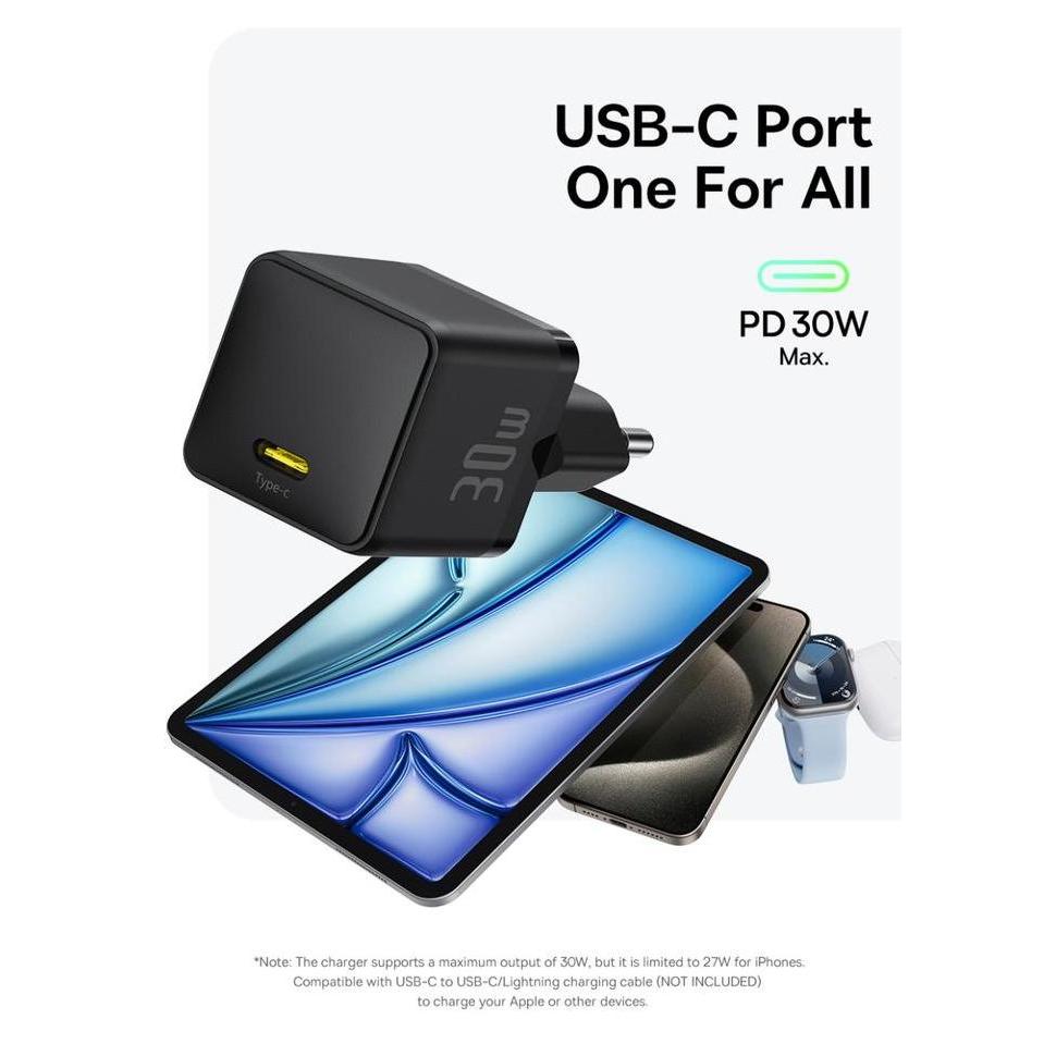 Baseus Charger Palm Fast Charging Type C 30W Adapter Kepala Charger