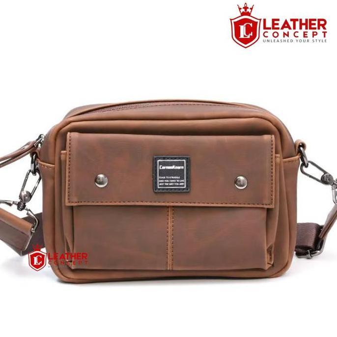 Leather Concept RAMOS-CH Tas Pria Leather Concept Premium Sling Bag Kulit Coklat | Tas Selempang Pri