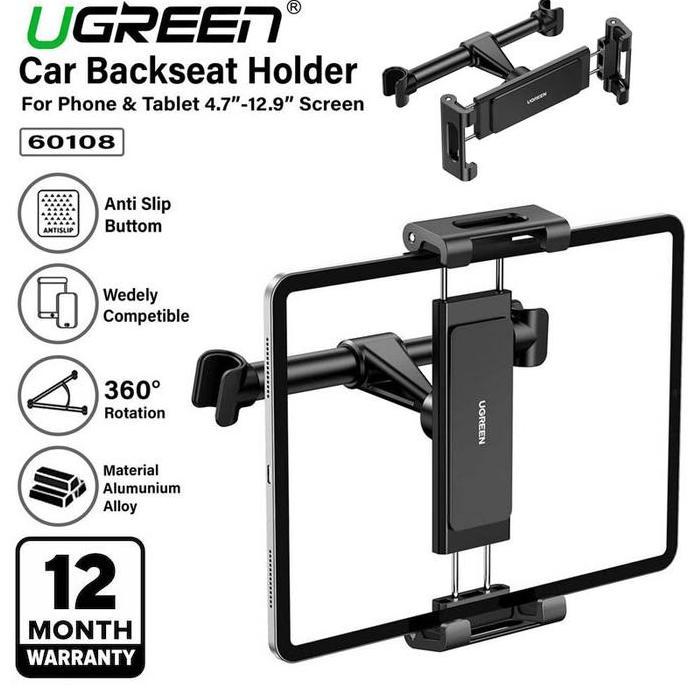 Ugreen 60108 Backseat Car Phone Holder for iPhone Android Sandaran Kursi Dudukan Mobil Headrest Untu