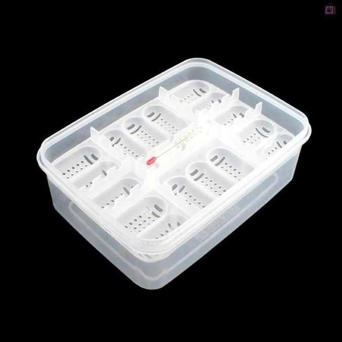 16 Egg Reptile Tray Tempat Telur BD Gecko Snake Incubator Box + Thermo BS