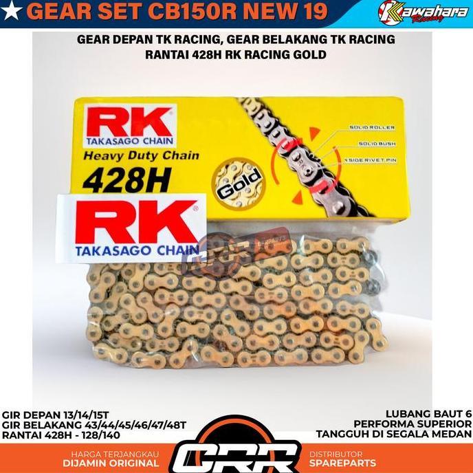 GEAR SET GIRSET TK RACING X RK TAKASAGO CB150R NEW 2019 CBR 150 NEW L6 LUBANG BAUT 6 UKURAN DEPAN 13