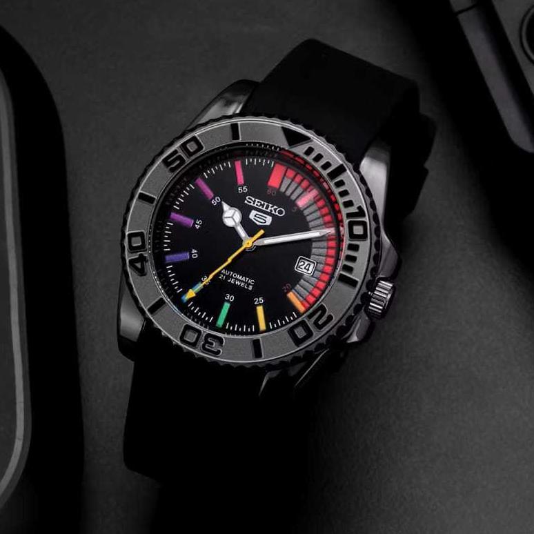 garansi jam tangan pria seiko movt-gw strap rubber ring/bezel bisa putar body bulat tanggal aktif