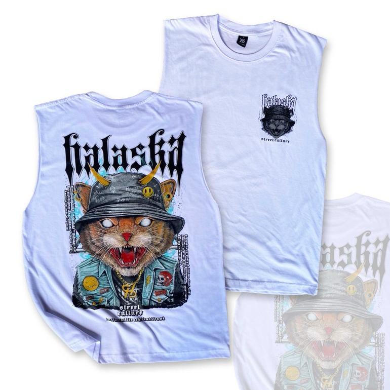 Termurah Baju Kaos Singlet Tanpa Lengan Sablon Pria Halaska