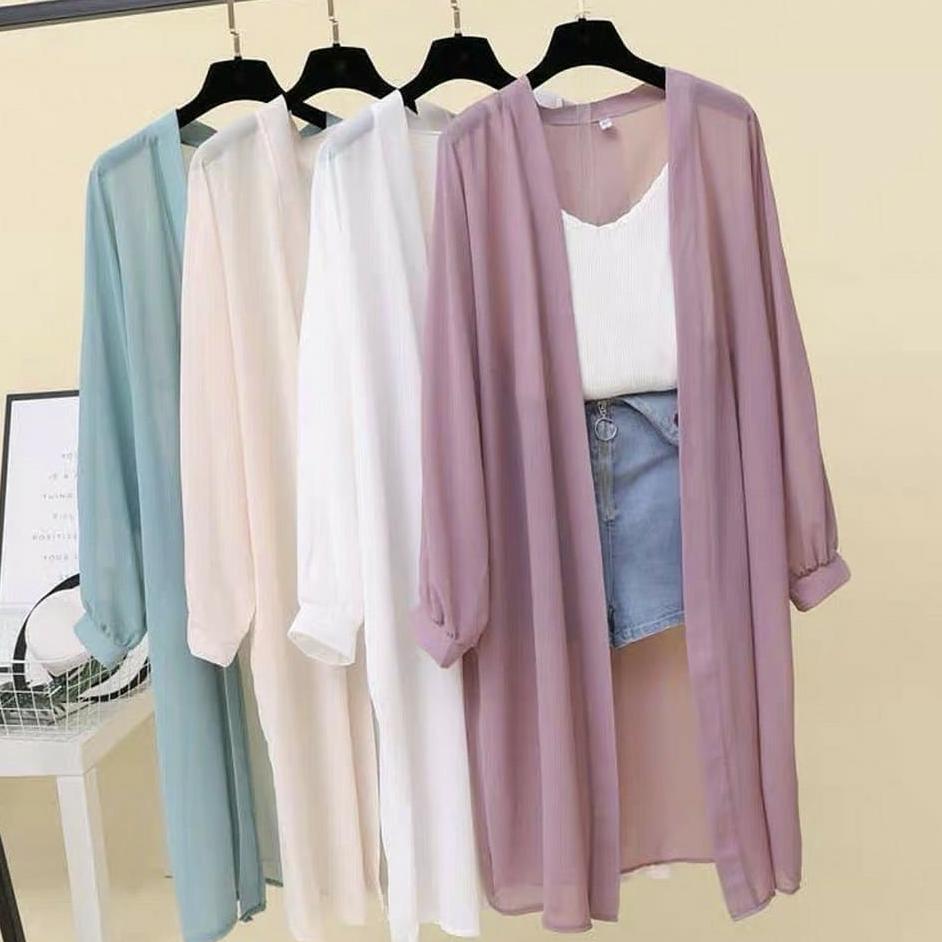 Cardigan/Outer/Outerwanitaremaja/Baju Trend Kekinian Amily Cardy Sr Bahan Ceruty Outer Wanita Transp