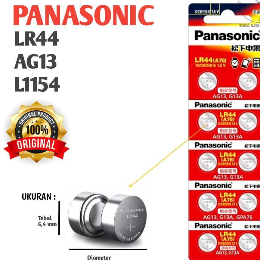 Baterai Lr44 Ag13 Lr1154 Panasonic Original Perlembar