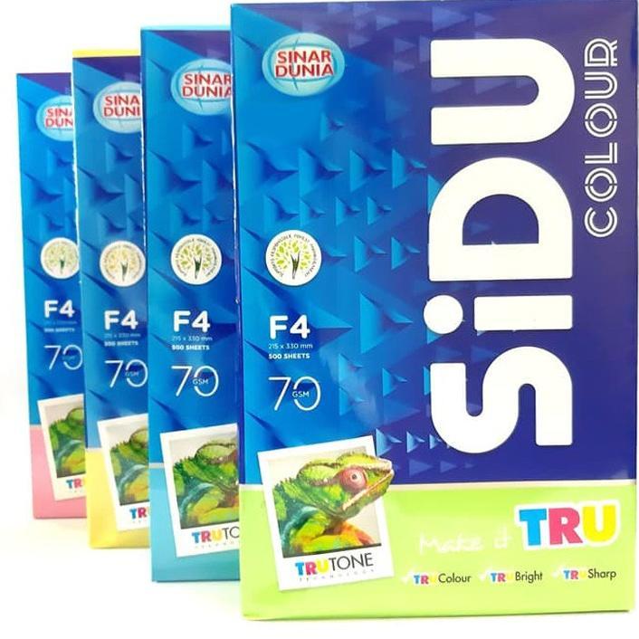 1 Rim Kertas Hvs Sidu Warna 70 Gsm