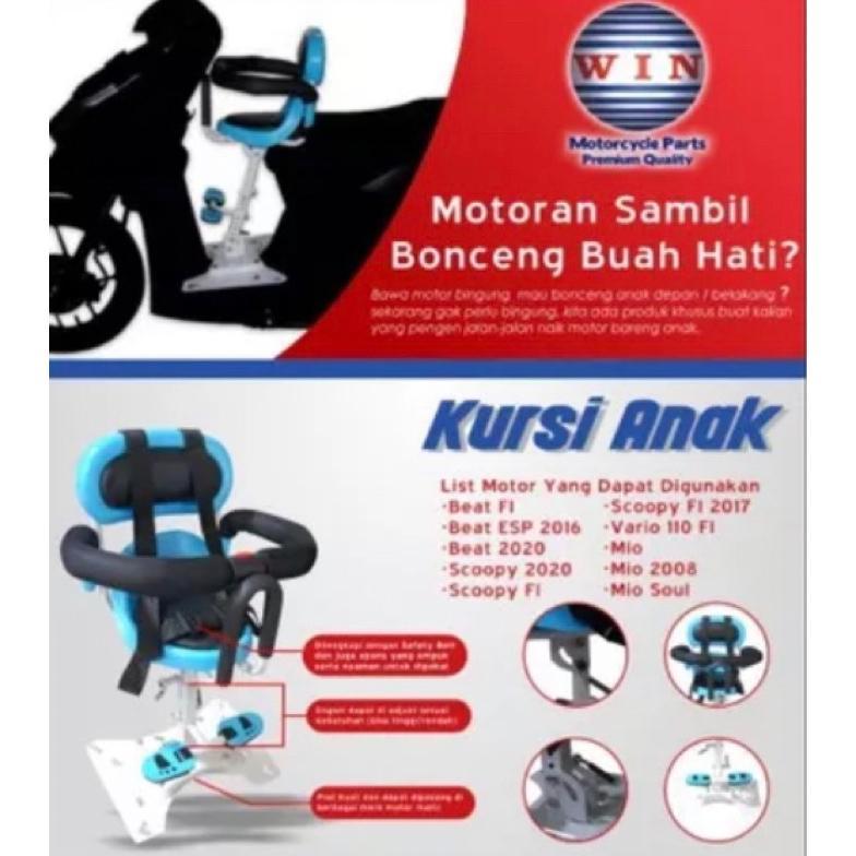 Win - Kursi Boncengan Anak Portable Untuk Motor Matic | Jok Duduk Bayi / Baby Chair Dengan Seat Belt