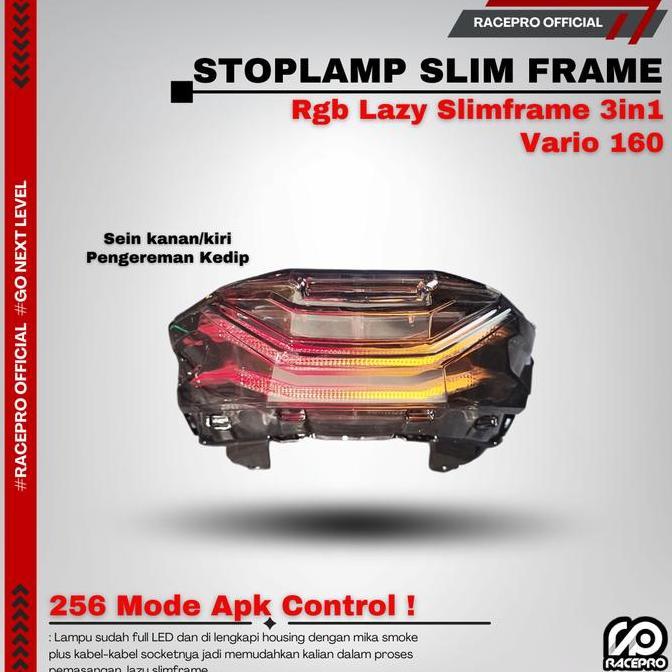 Stoplamp Racepro Lazy Slimframe RGB Vario 160 STOPLAMP VARIO 160 Lampu Belakang Vario 160 LAZY RGB