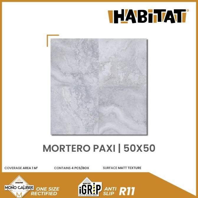 (Good) Habitat iGrip Mortero Paxi 50x50 Keramik Lantai Kamar Mandi Anti Slip
