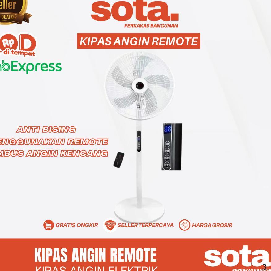 Sota Cod Sameday Kipas Angin Standing Remote / Design Modern Untuk Anak Kost