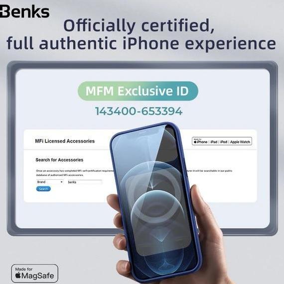Benks Apple MFi Certified Silicone Case MagSafe for Iphone 12 Series Protection