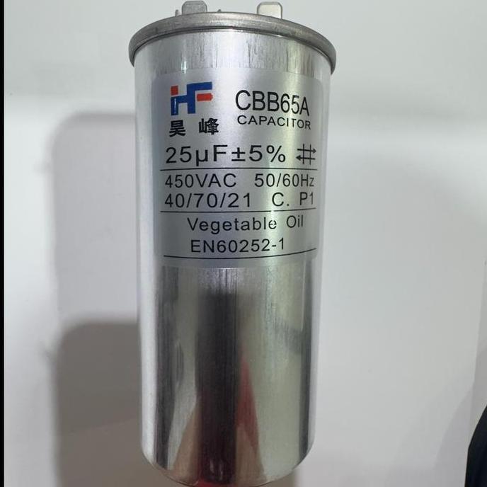Pilihan- Garansi Ready Cbb65 25Uf Kapasitor Cbb65 Cbb65A Ac Kulkas Genset Capasitor Bulat Socket Pin