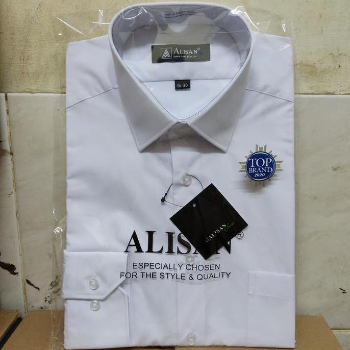 Thsr- Baju Kemeja Pria  Alisan Lengan Panjang Putih 13 - 16
