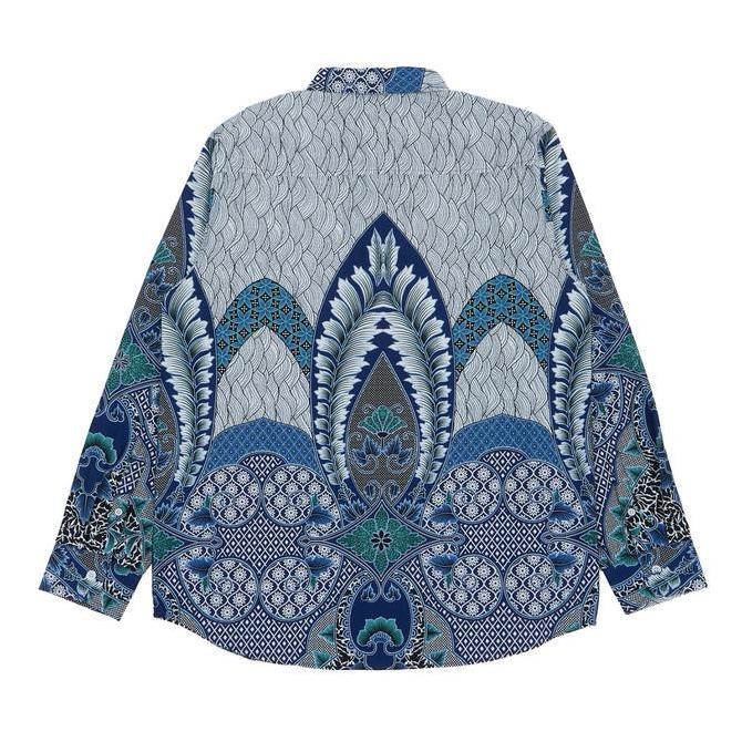 Shrts- M231 Kemeja Pria Batik Panjang Biru 1722B