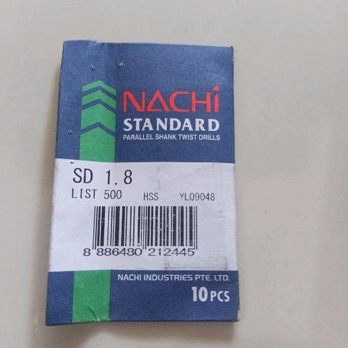 MATA BOR DRILL HSS NACHI 1.8 MM, MATA BOR HSS MERK NACHI UKURAN 1.8 MM PROMO