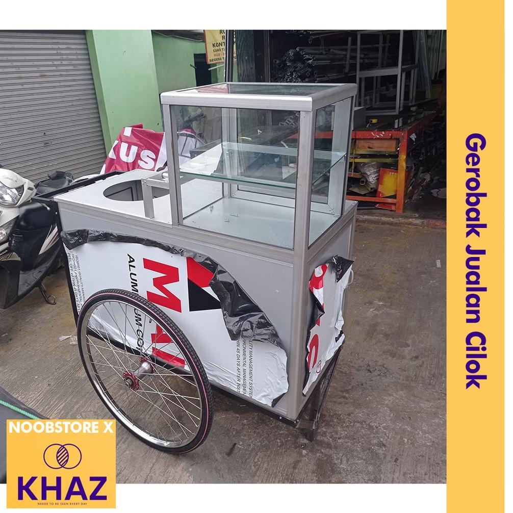 NEW Gerobak Cilok / Gerobak Cilok Keliling / Gerobak Jualan Cilok Aluminium Awet [terbaik][terlaris]