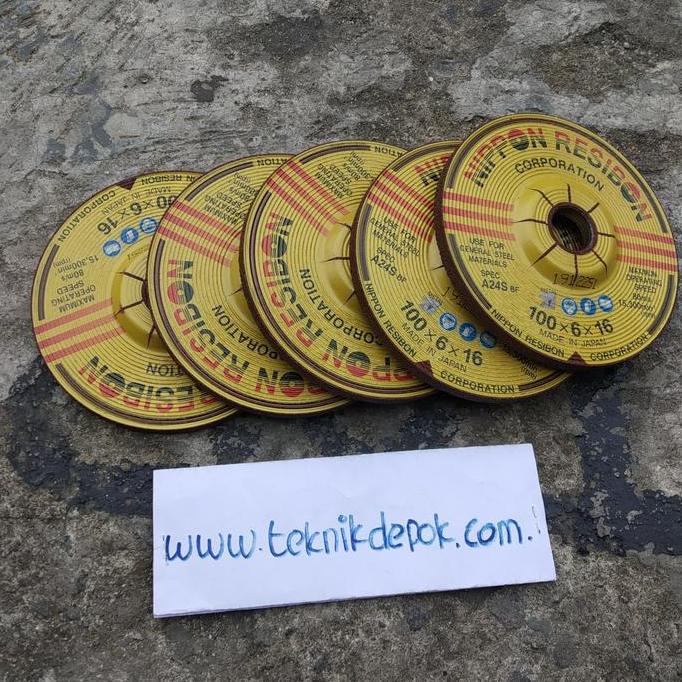BATU GERINDA AMPLAS NIPPON RESIBON 4 INCHI GRINDING WHEEL 5 PICS DEPOK HEMAT