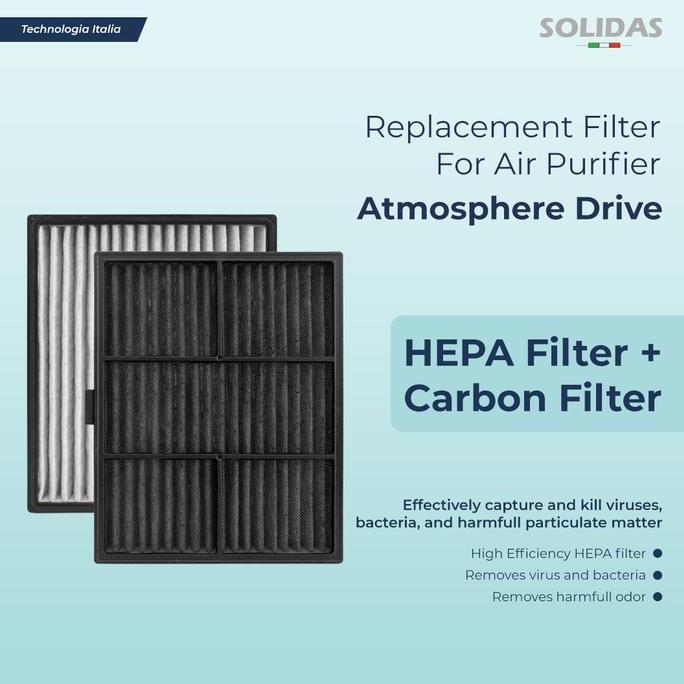 Solidas Filter Remplacement Air Purifier Atmosphere Drive HEPA + Carbon