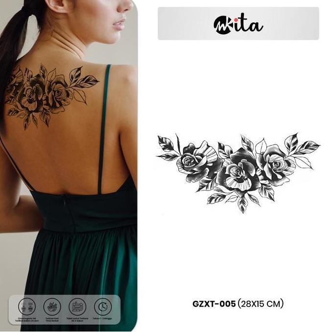 tato temporer premium semi permanen tattoo fruit ink tatto dada punggung wanita Temporary
