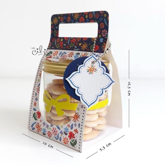 Aura- (Box Blumm600) Kotak Kue Kering Toples Tabung Jar 600Ml (Isi 10)
