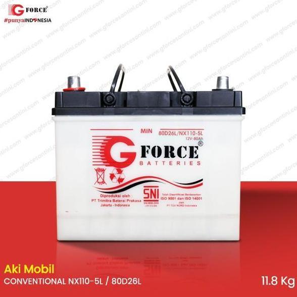 GFORCE NX110-5 - 80D26R / NX110-5L - 80D26L (80 Ampere) - Aki Mobil