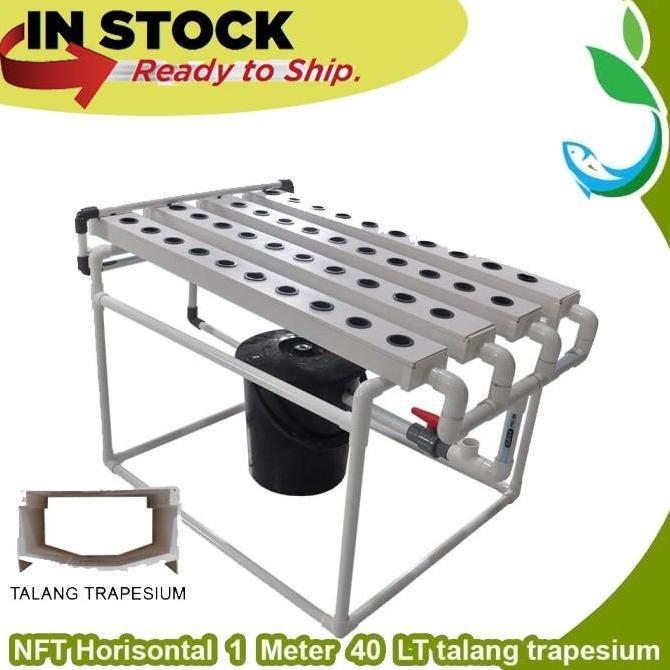 READY Tanam Hidroponik NFT 1 Meter 40 Lubang Tanam Horizontal