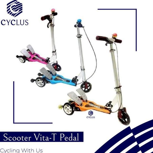 Skuter Injak Scooter Injak Vitat Scooter Anak Dual Pedal O