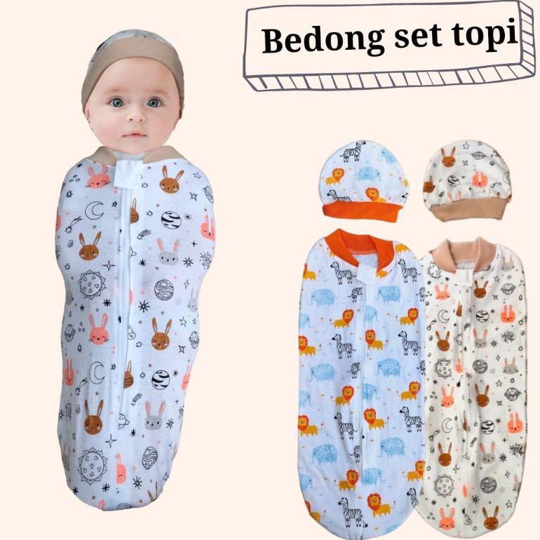 BestPromo Bedong Instan Set Topi/Bedong Topi/Bedong Instan Bayi Newborn