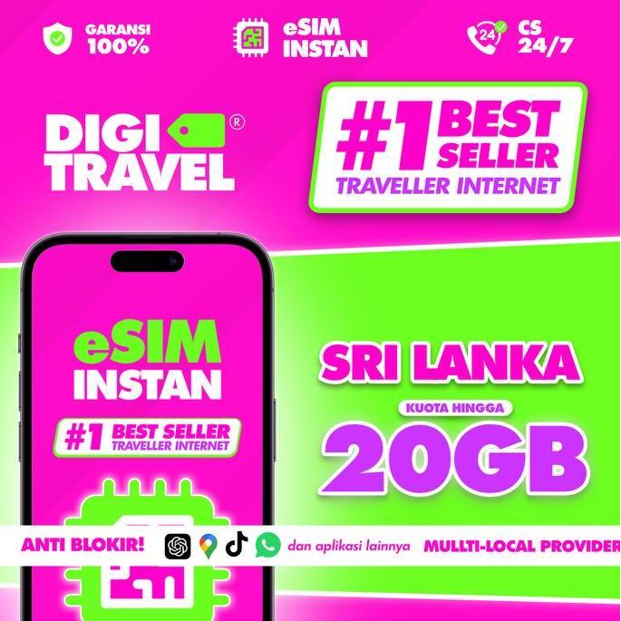 Card - Esim Sri Lanka Kuota Besar | Esim Travel Sri Lanka | Esim Roaming | Digitravel Esim Sri Lanka