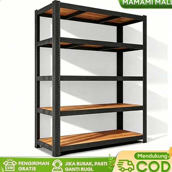 Rak Besi Siku Lubang/Rak Gudang/ Rak besi /Rak susun 3/4/5 /Rak Dapur/Rak Supermarket Serbaguna /rak