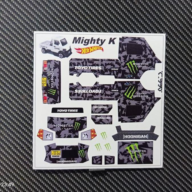 DECAL HOTWHEELS MIGHTY K M0NST3R ENERGY BA33