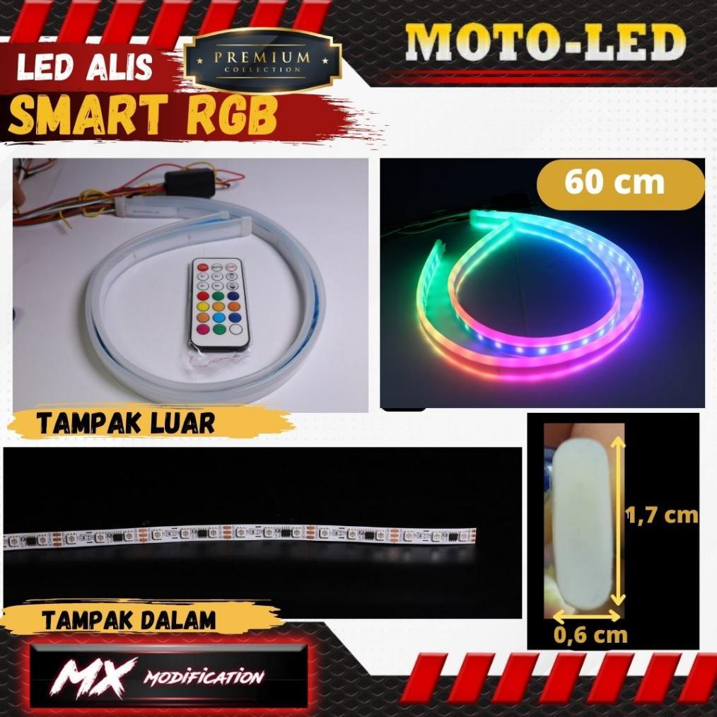 Terlaris Led Alis Smart Rgb 60 Cm (Remote) Running Sein Motoled